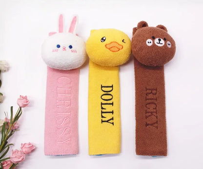 Cartoon Car Seat Belt Cover Universal Auto Seat Belt Shoulder Pad Cushion Protector Safety Protection Warm Flannel Interior Seat