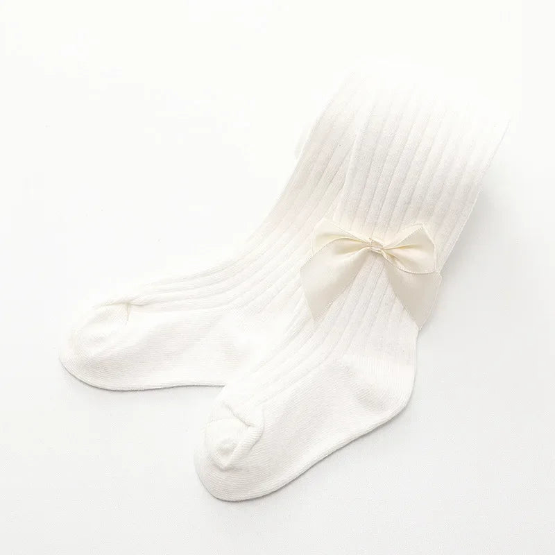 Collants pour nourrissons, nouveau-nés, tout-petits, en coton, pour enfants, printemps-automne, jolis collants en maille avec nœud papillon