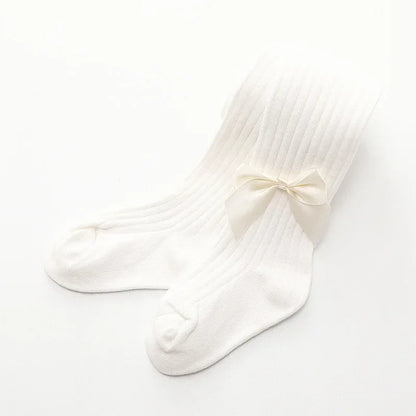Collants pour nourrissons, nouveau-nés, tout-petits, en coton, pour enfants, printemps-automne, jolis collants en maille avec nœud papillon