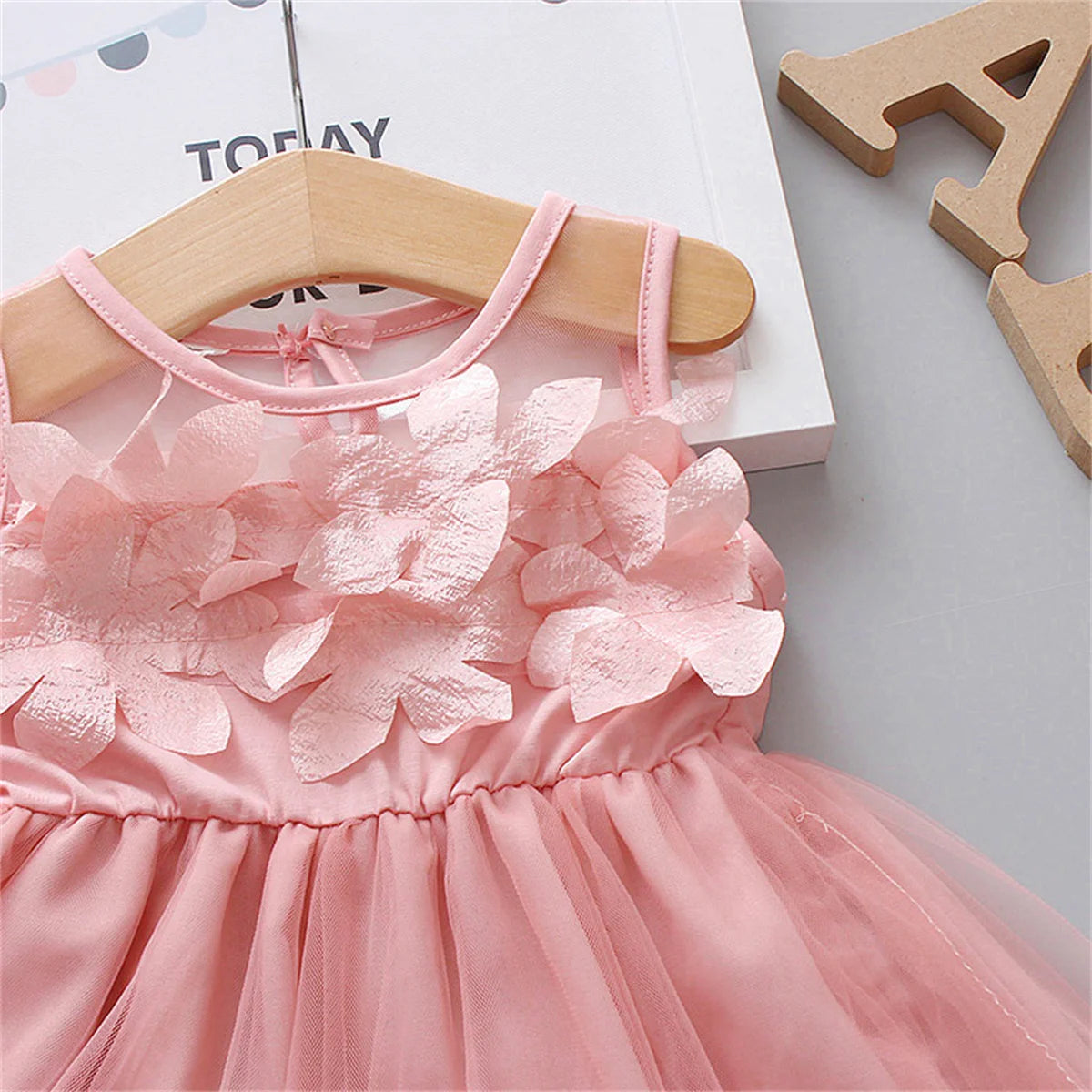 Robe d'été pour fille de 0 à 3 ans, couleur unie, style princesse, en maille, sans manches, longueur genou