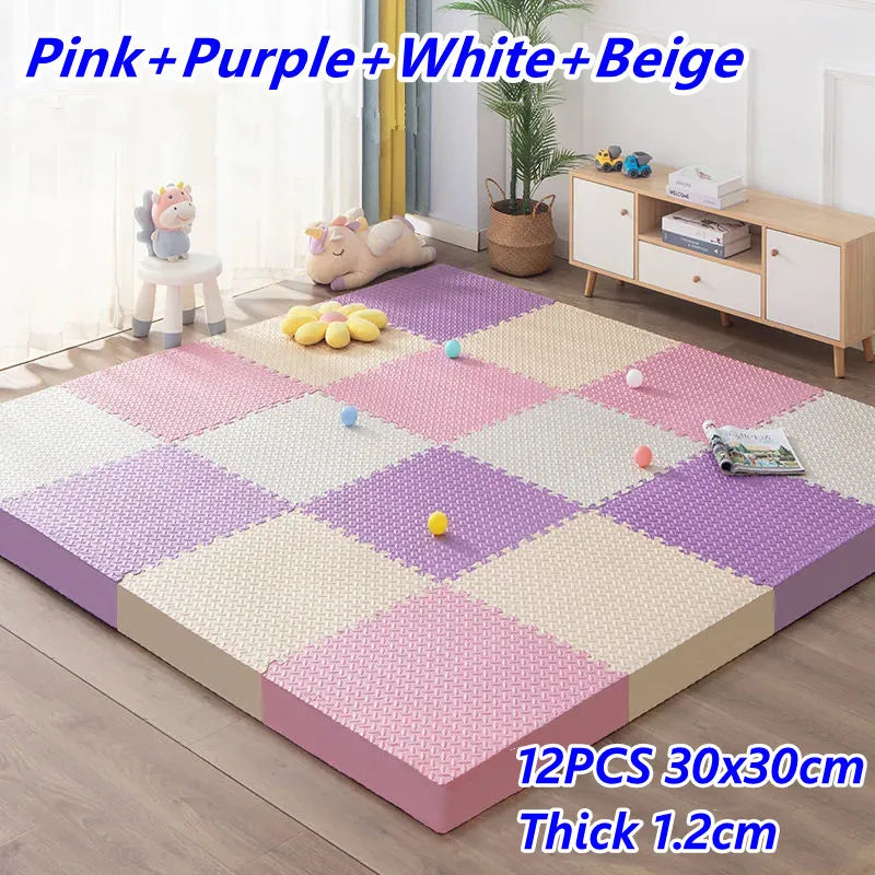 Baby Play Mat 12PCS Thick 1.2cm Activities for Play Mats Tatame Baby Mat Playroom Mat Floor Noise Mat Puzzle Mat Crawling Mat