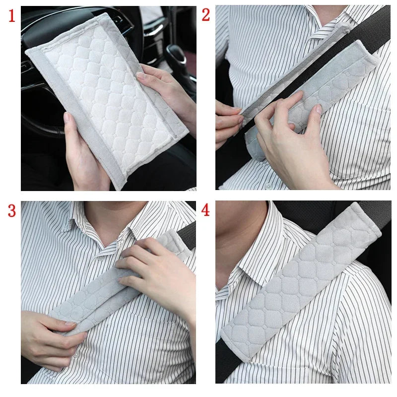 Universal Car Seat Belt Cover Adjustable Plush Car Safety Belt Cover Shoulder Pad for Kids Child Adults Car Interior Accessories
