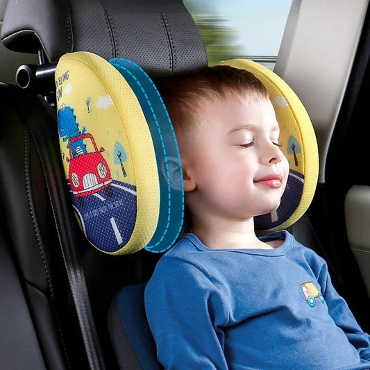 Car Headrest Pillow for Kids, Cartoon Road Pal Headrest, Adjustable Car Seat Head Neck Support, U Shaped Car Sleeping Pillow