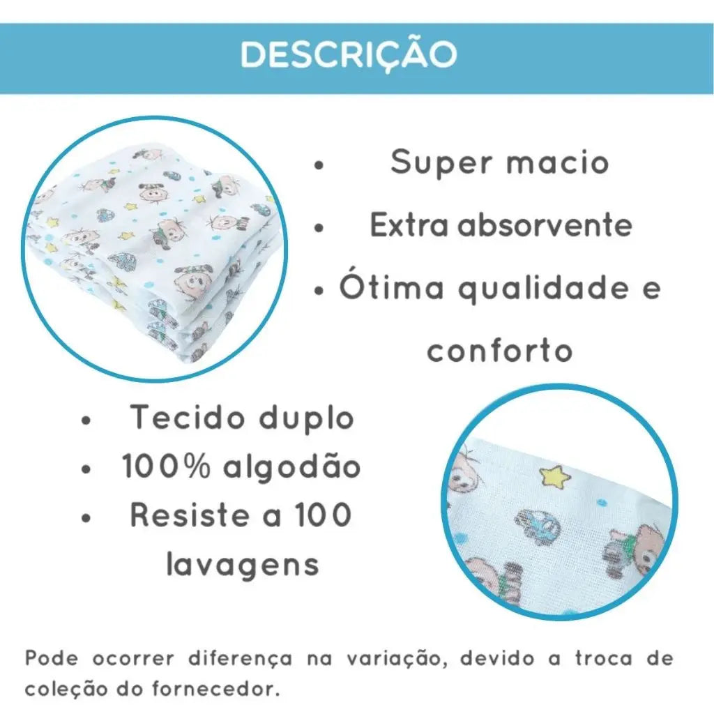 5 Luxury Cloth Diapers Monica's Class Baby Boy Blue Baby Extra Soft Absorption 100% Cotton