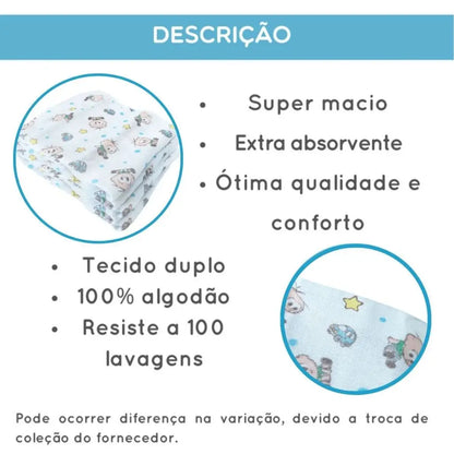 5 Luxury Cloth Diapers Monica's Class Baby Boy Blue Baby Extra Soft Absorption 100% Cotton