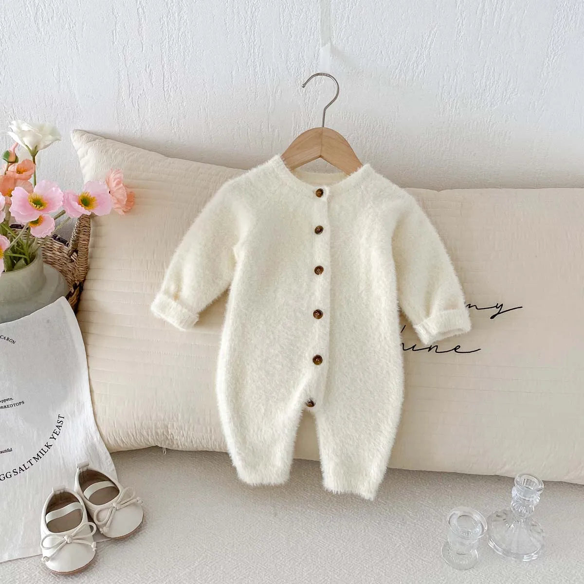 Combinaison en peluche super mignonne pour nouveau-né, automne et hiver, vêtements pour bébés garçons et filles, combinaison douce