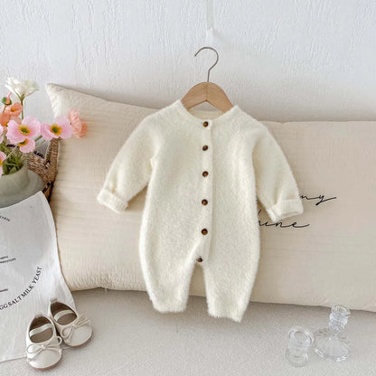 Combinaison en peluche super mignonne pour nouveau-né, automne et hiver, vêtements pour bébés garçons et filles, combinaison douce