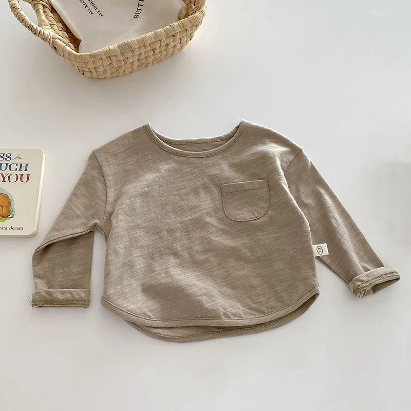 MILANCEL – Chemisier d'automne pour enfants, joli maillot de corps uni pour filles et garçons