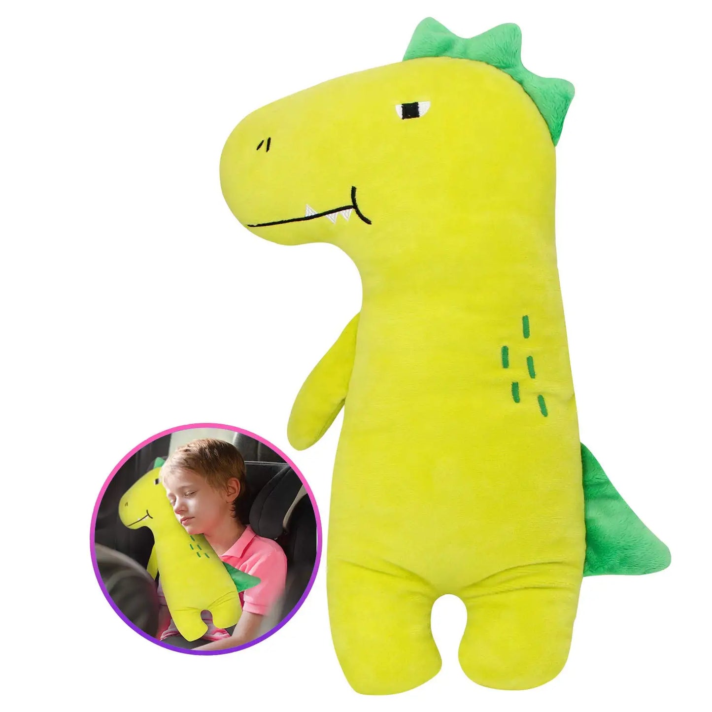 Seat Belt Pillow for Kids,Dinosaur Car Pillow for Kids,Toddler Seat Belt Cushion Seatbelt Cover for Girl Boy Baby Car Stroller