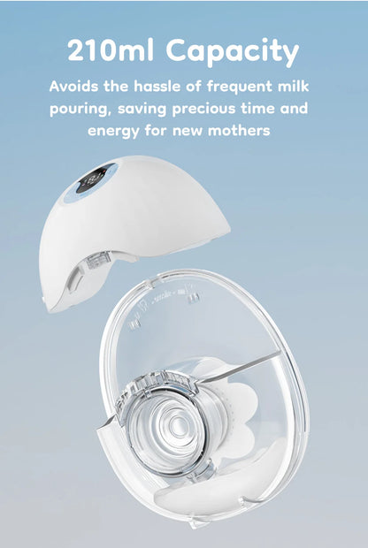 1PCS Wearable Electric Breast Pump 4Modes & 36Levels Comfort Milk Collector Portable Electric Breast Pump BPA FREE 210Ml