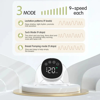 Tire-lait électrique mains libres, silencieux et invisible, extracteur de lait portable, 3 modes, collecteur de lait d'allaitement