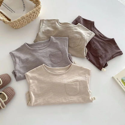 MILANCEL – Chemisier d'automne pour enfants, joli maillot de corps uni pour filles et garçons