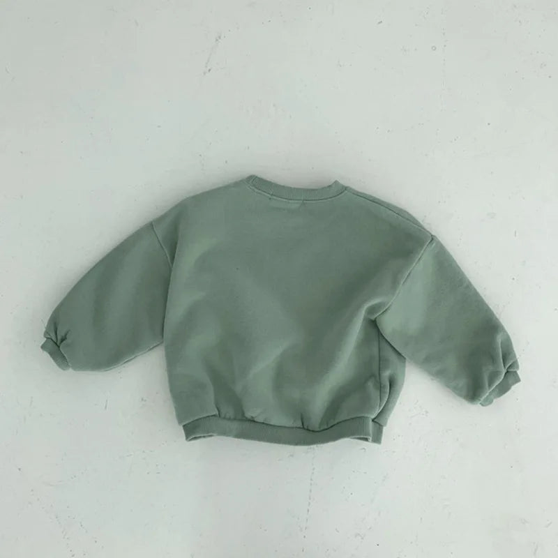 Winter Baby Girls Boys Fleece Velvet Warm Long Sleeve Tops Spring Kids Sweatershirt Dinosaur Print Hoodies