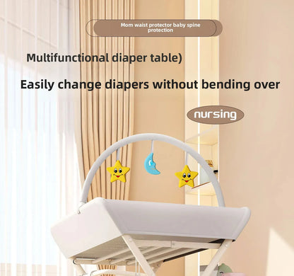 Baby Multifunctional Nursing Table, Foldable Diaper Table, Baby Bathing and Touching Table, Newborn Baby Diaper Changing Table