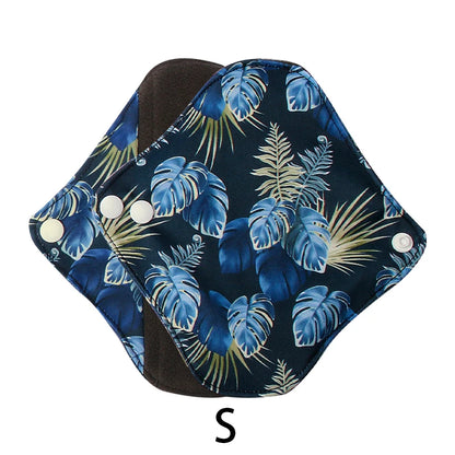 Serviettes hygiéniques en tissu, taille 18 x 18 cm, protège-slips lavables et réutilisables, avec intérieur en charbon de bambou