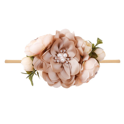 Baby Princess Flower Headband Girl's Floral Head Band Girl Flower Fontanelle Hair Dressing Headbands with big flower for party