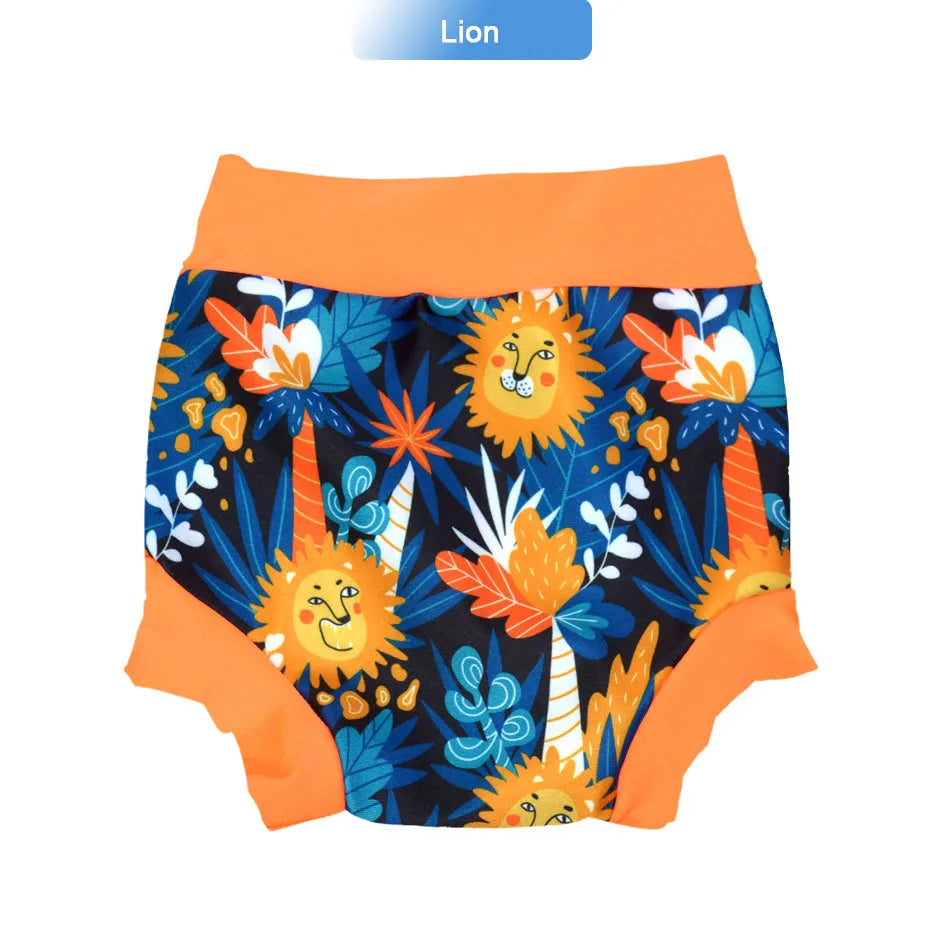 Eezkoala Newborn Baby Leakproof Swimming Diaper Baby Swimwear Boys Girls  Printed Cloth Diapers  High Waist Swimming Nappies
