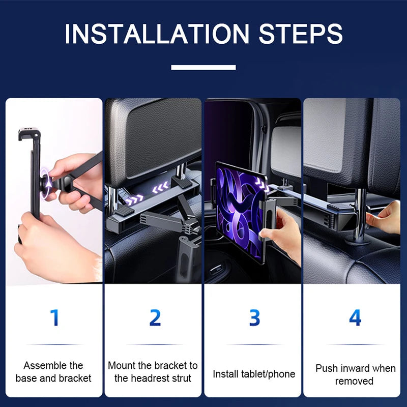 Kids Rear Seat Ipad Holder Car Seat Back Storage Hook for Phone Ipad Support Travel Child Baby Watching Cartoon Headrest Bracket