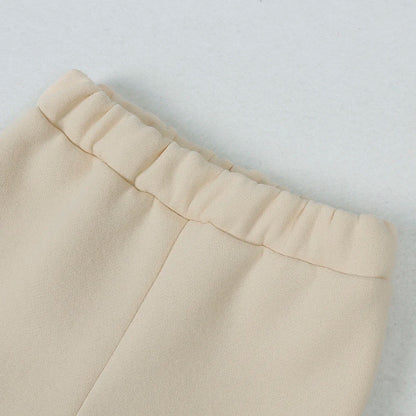 Ensemble de vêtements d'hiver pour bébé garçon et fille, sweat-shirt et pantalon en polaire épaisse brodée de fleurs, survêtement chaud pour enfant, tenue unisexe pour tout-petits, 2025