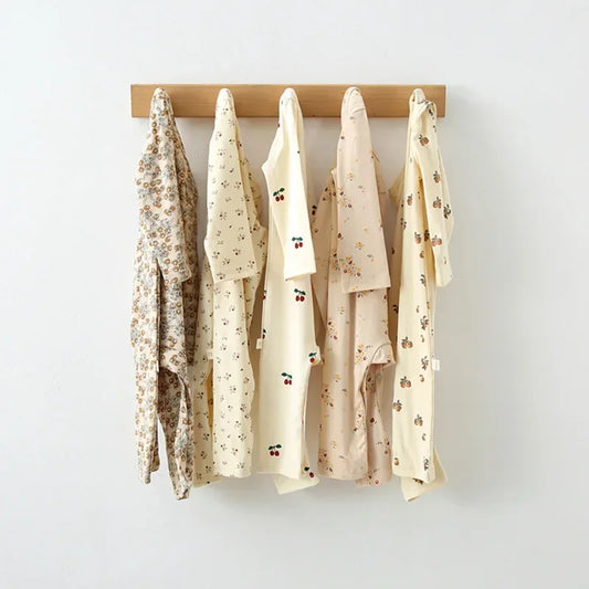 0-24M Nouveau-né Enfant bébé Garçons Filles Vêtements Printemps Imprimé Barboteuse Mignon Doux Coton Combinaison Manches Longues Coton Automne Bébé Tenue