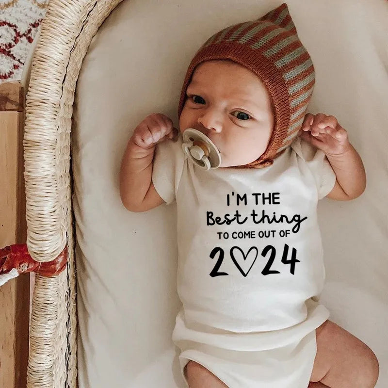 Je suis la meilleure chose 2024 Vêtements pour nouveau-né Body d'été en coton blanc pour nourrissons Barboteuse à manches courtes pour garçons et filles