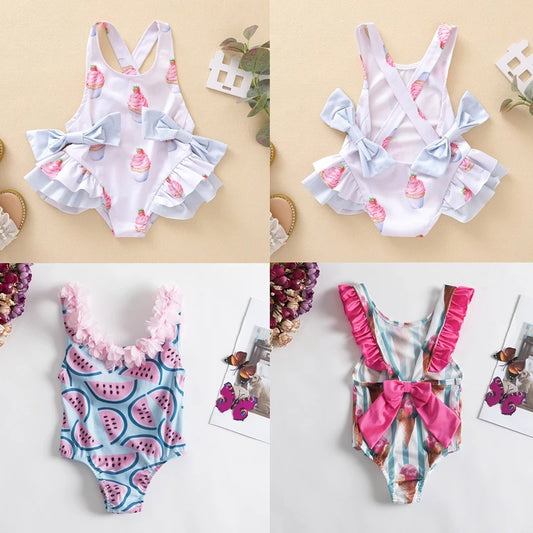 Maillots de bain pour bébé fille, ensemble bikini d'été, protection solaire, mignon, floral, pour tout-petits, maillots de bain une pièce pour la plage