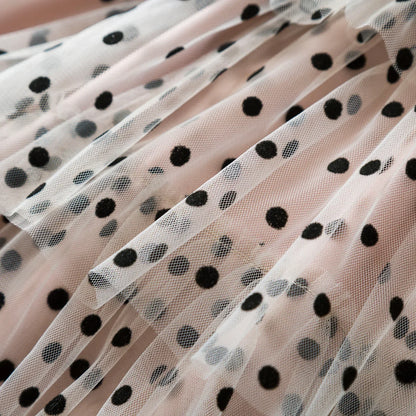 Robes d'été à pois pour filles, style coréen, jolies robes superposées, sans manches, décontractées, pour enfants de 2, 4 et 6 ans