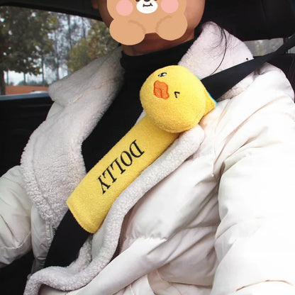 Cartoon Car Seat Belt Cover Universal Auto Seat Belt Shoulder Pad Cushion Protector Safety Protection Warm Flannel Interior Seat