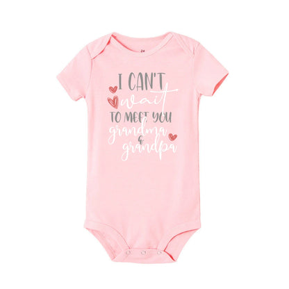 J'ai hâte de vous rencontrer grand-mère et grand-père, body pour bébé, annonce de grossesse, barboteuse, vêtements de révélation de bébé pour grands-parents