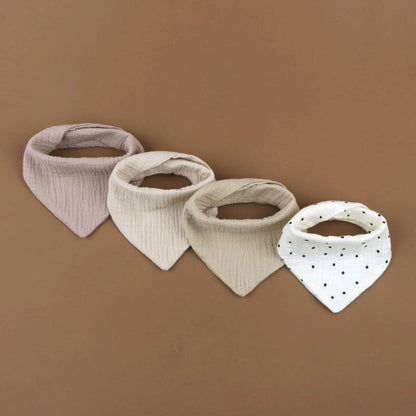 4Pcs/pack Infant Drooling Bib Print Burp Cloths for Baby Cotton Saliva Towel G99C