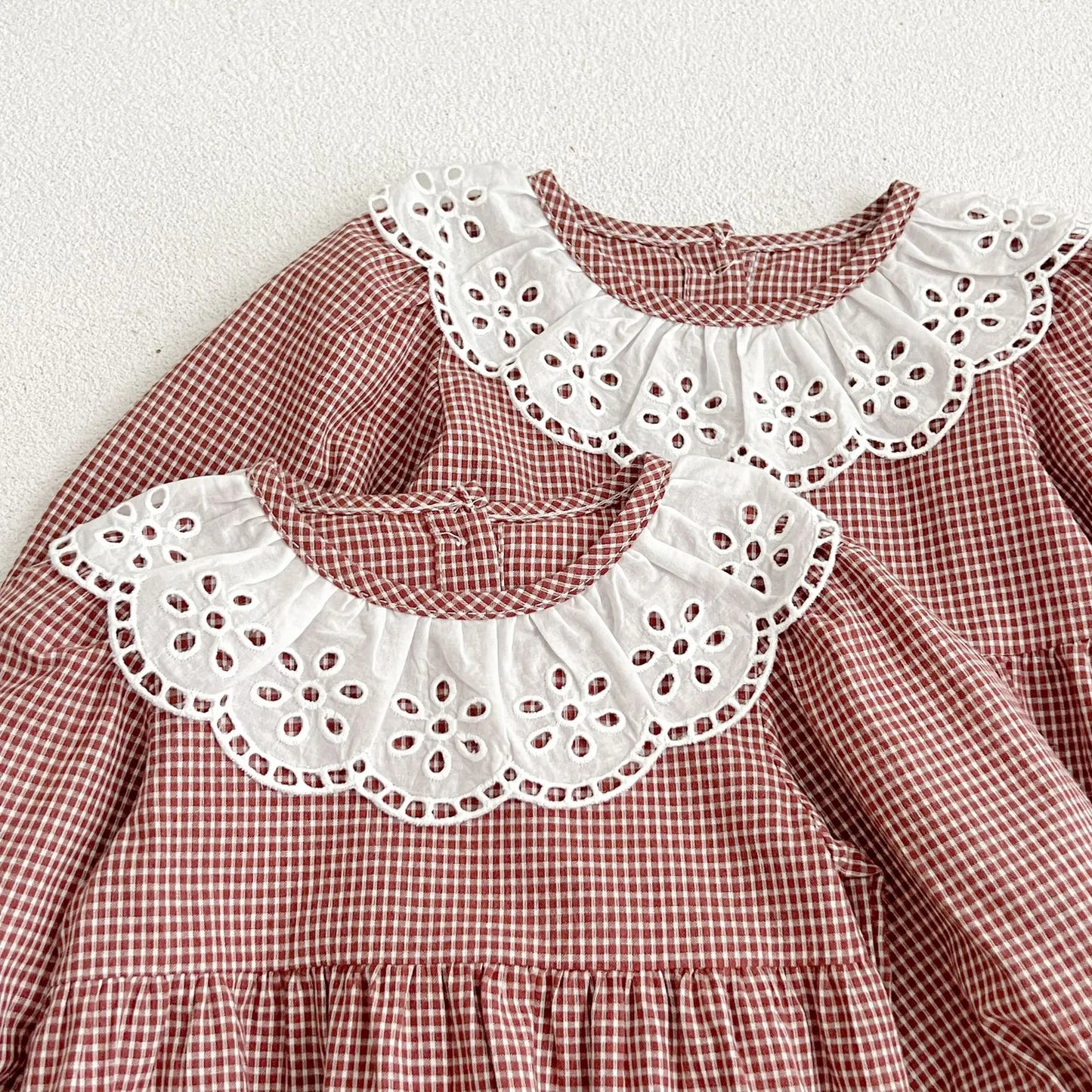 Robe d'automne à manches longues et col en dentelle pour bébé fille, tenue princesse pour nouveau-né