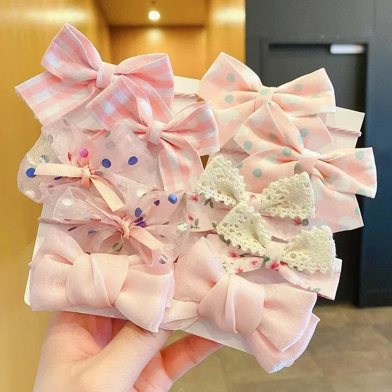 10Pcs/Set New Baby Girl Cute Colors Flower Hair Bands Ponytail Holder Chilren Soft Scrunchies Rubber Kid Hair Accessories