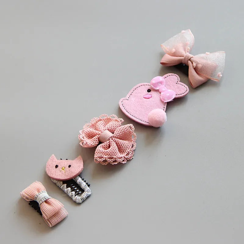 5Pcs/Set Baby Hair Clips Cute Girl Bows Crown Hair Clips Kids Child Baby Hairpins Barrettes Haarspeldjes Baby Hair Accessories