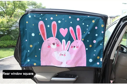 Cartoon Universal Side Window Sunshade UV Protection For Baby Children Car Magnetic Curtain In The Car Window Sunshade Cover