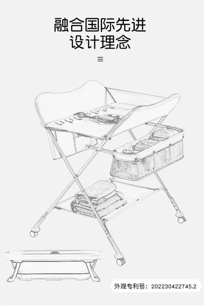 Diaper-Changing Table Baby Care Desk Portable Multifunctional Folding Newborn Baby Bath Diaper Changing Baby Care Table 기저귀 테이블
