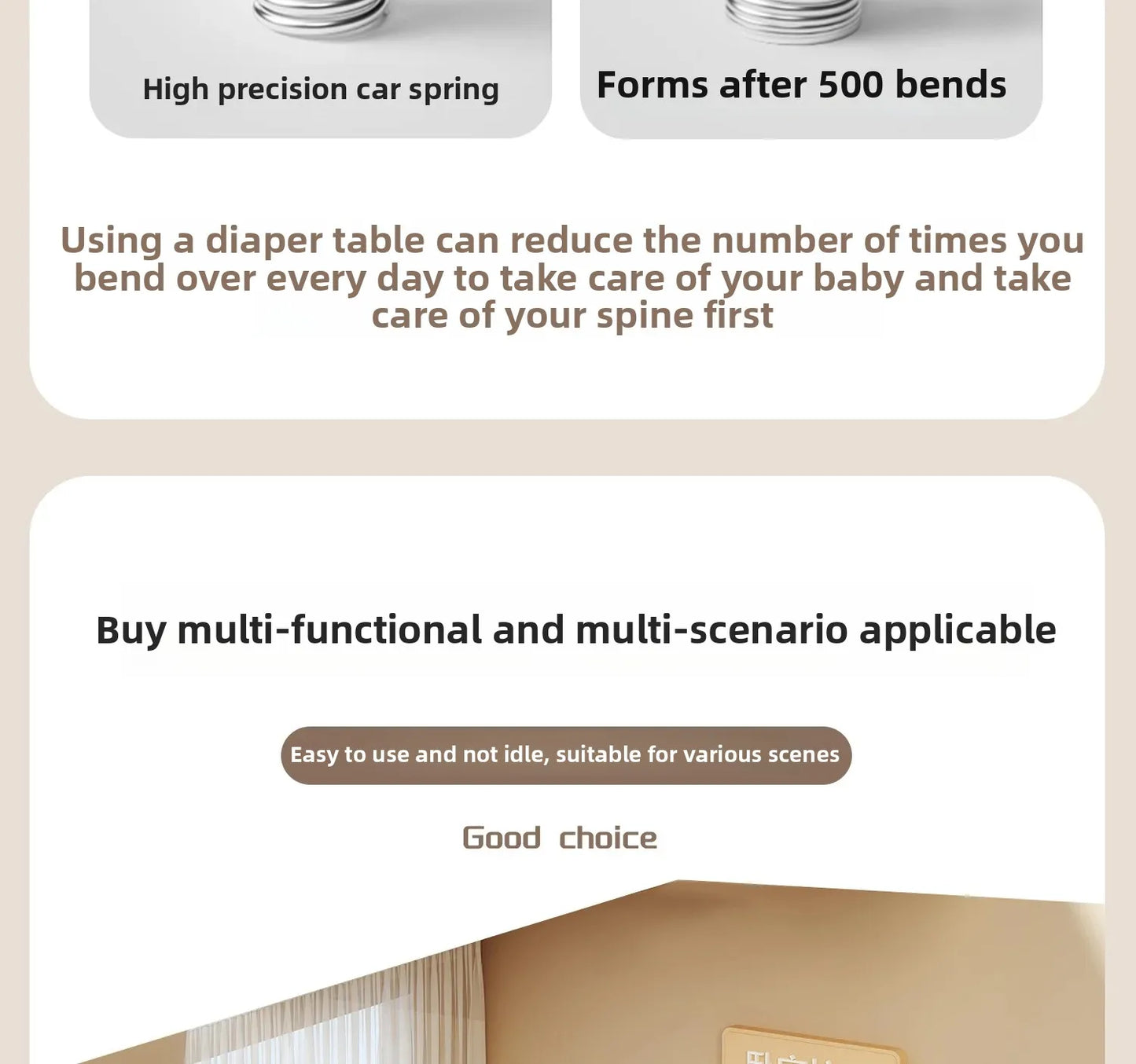Baby Multifunctional Nursing Table, Foldable Diaper Table, Baby Bathing and Touching Table, Newborn Baby Diaper Changing Table