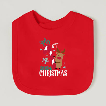 It's My First Christmas Baby Bib Christmas Vibes Bibs Newborn Red Cotton Saliva Towel Xmas Party Bib Holiday Infant Shower Gift