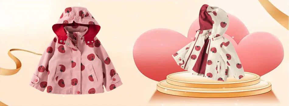Veste bébé bébé fille coupe-vent printemps et automne nouvelle veste à capuche double face à pois pour enfants veste bébé garçon