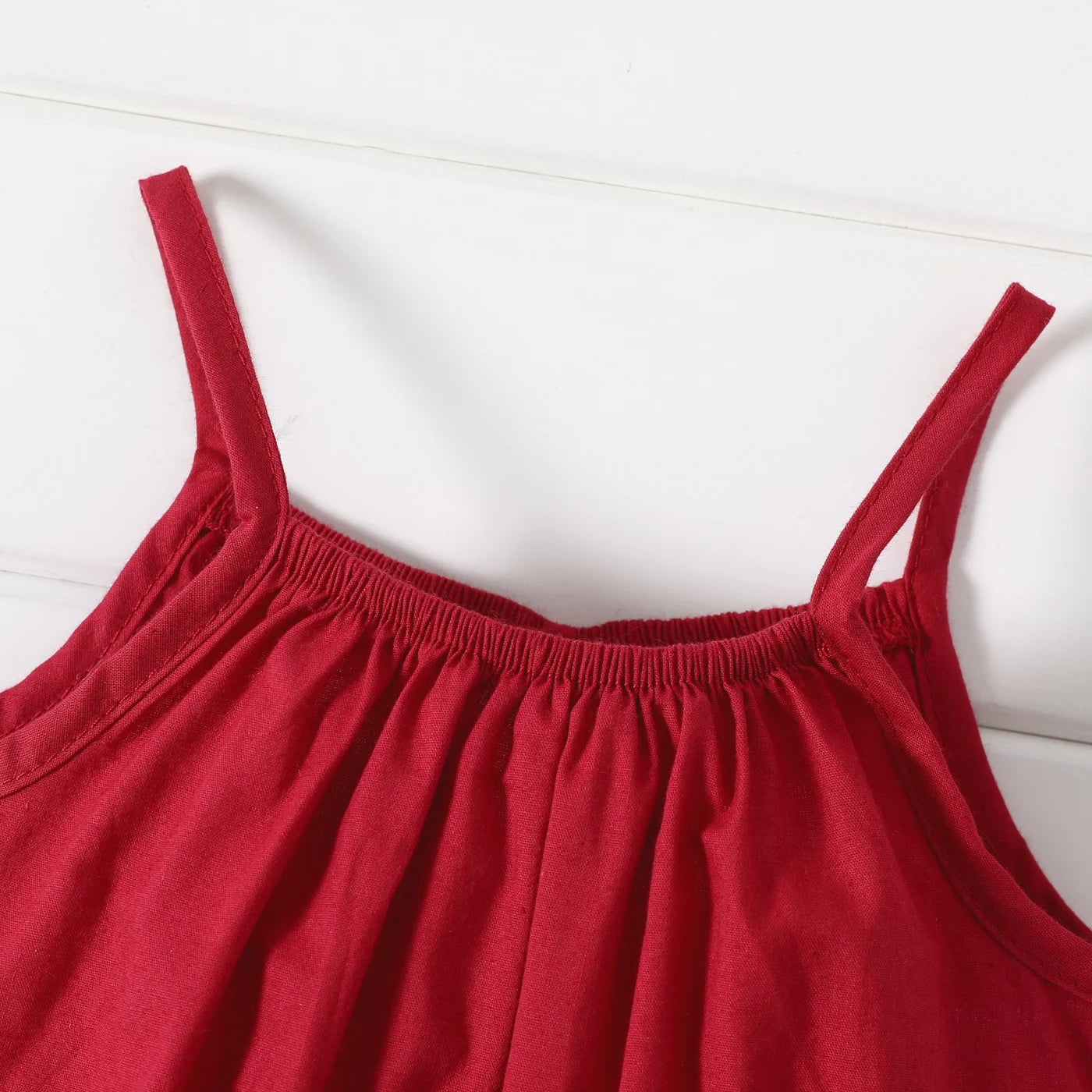 PatPat Salopette ample 100 % coton pour bébé fille, couleur unie, sans manches, bretelles spaghetti, sarouel, douce et confortable