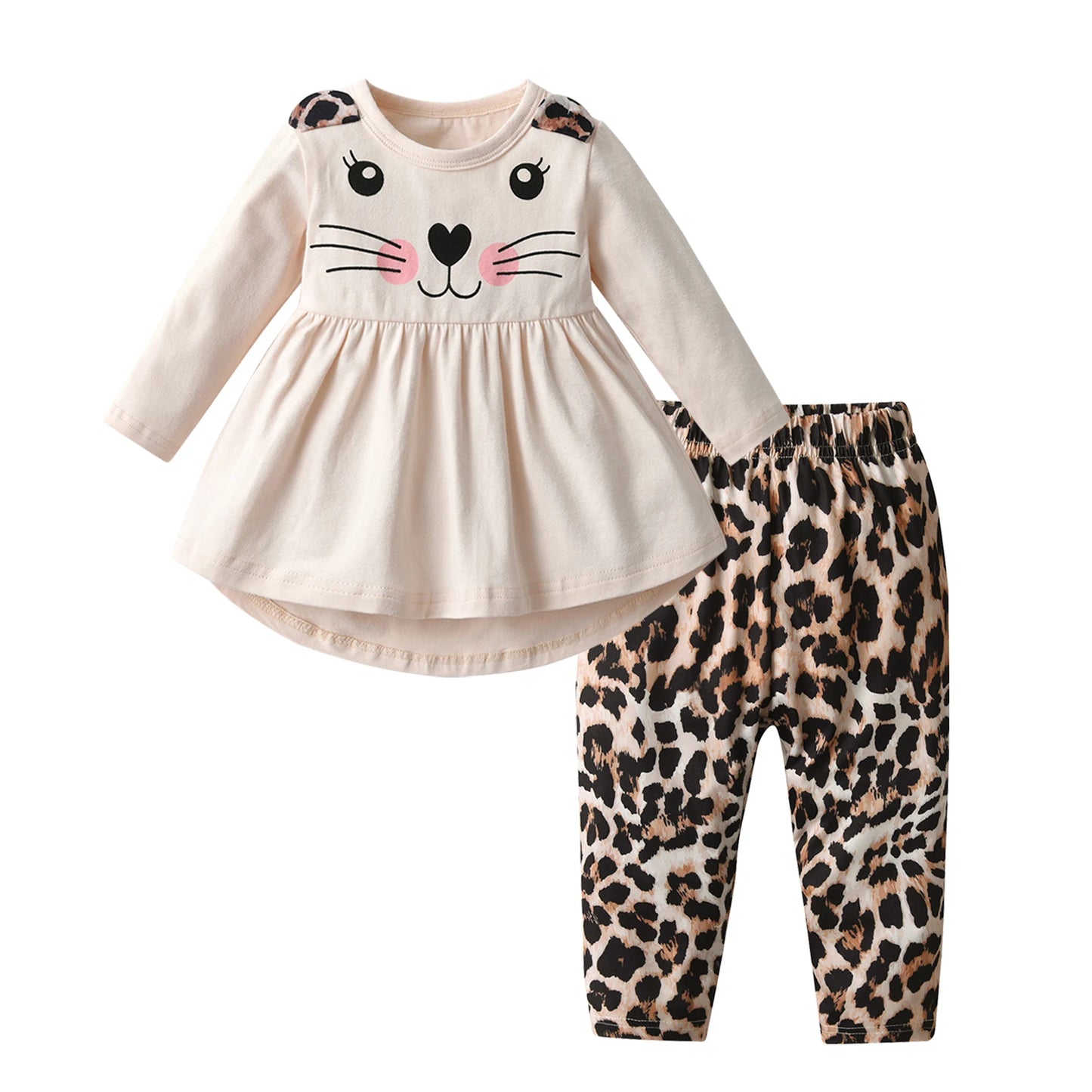 Ensemble de vêtements printemps-automne pour nouveau-né fille à manches longues pour 0 à 4 ans, joli haut à manches longues avec nœud et pantalon, tenues pour tout-petits