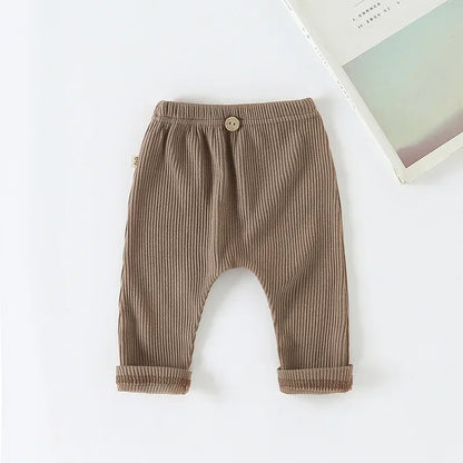 Leggings simples et solides pour bébé, pantalons skinny à rayures pour filles, pantalons slim en coton élastique pour nouveau-né, pantalons extensibles pour garçons