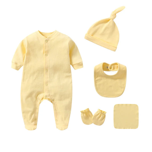 Barboteuses pour bébés garçons en coton uni, vêtements pour nouveau-nés, moufles, chapeaux, chaussettes, tenues pour enfants, tout-petits, personnalisées