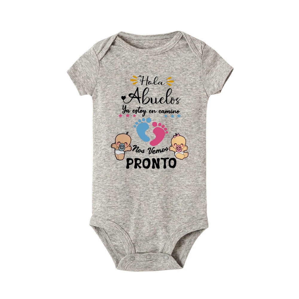J'ai hâte de vous rencontrer grand-mère et grand-père, body pour bébé, annonce de grossesse, barboteuse, vêtements de révélation de bébé pour grands-parents