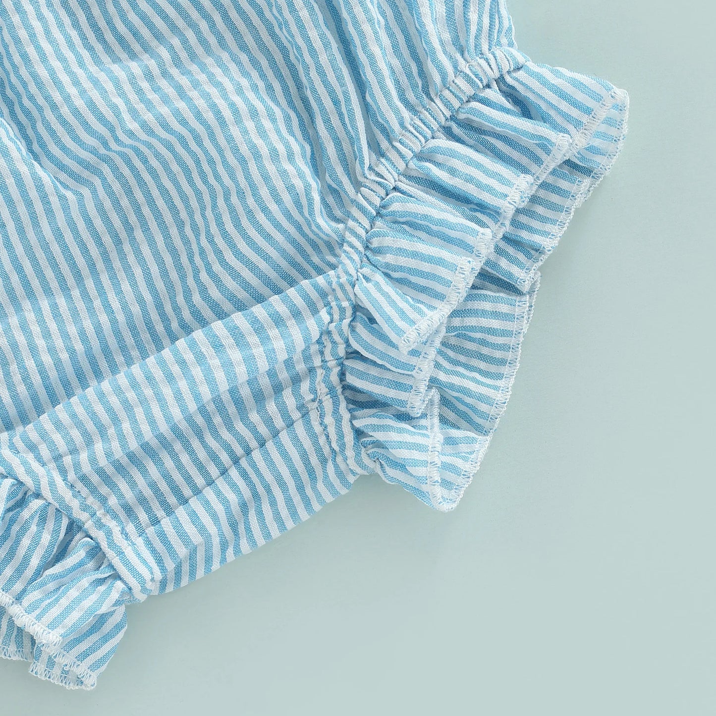 Ensemble short pour bébé fille, imprimé rayé, gros nœud, haut sans manches à bretelles et short extensible taille haute