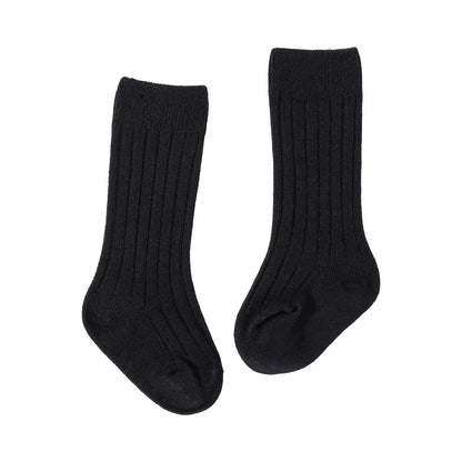 Chaussettes tendance en coton pour nouveau-né, couleur bonbon unie, longues, pour enfants, filles et garçons