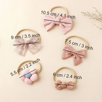 5 pcs different flower shaped baby headbands sweet and lovely floral hair accessory  children's high elasticity headband