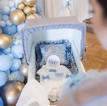 Ensemble de pinces à biberon et tétine Dollbling en cristal doré fait main pour bébé de 0 à 6 mois, couronne d'ailes angulaires pour nouveau-né, décoration de chambre d'enfant