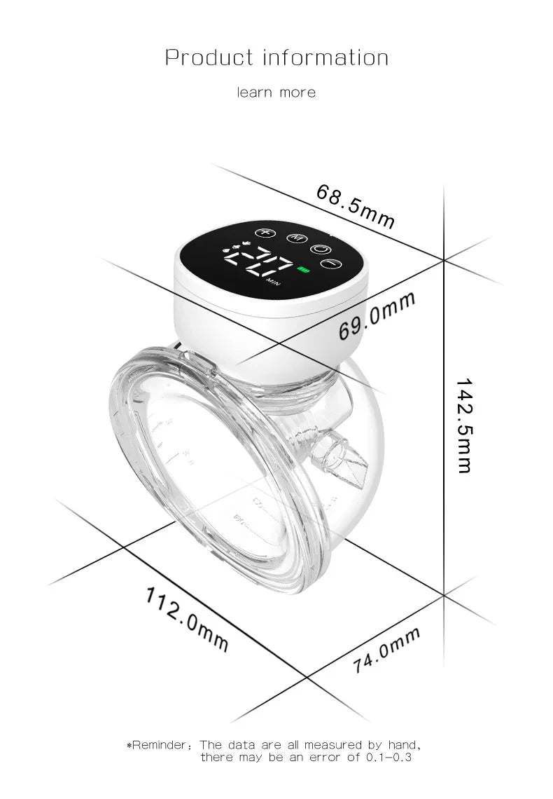 Tire-lait portable, mains libres, électrique, simple, portable, ventouse, niveaux d'aspiration, confortable, machine à traire, tire-lait automatique