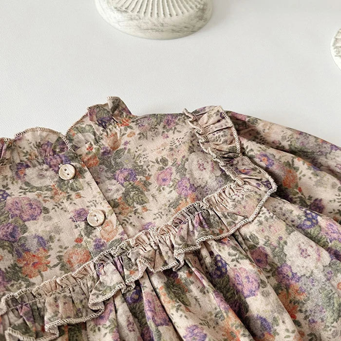 Barboteuse à manches longues pour bébé fille, nouvelle collection automne 2024, en coton imprimé, combinaison pour bébé fille de 0 à 24 mois