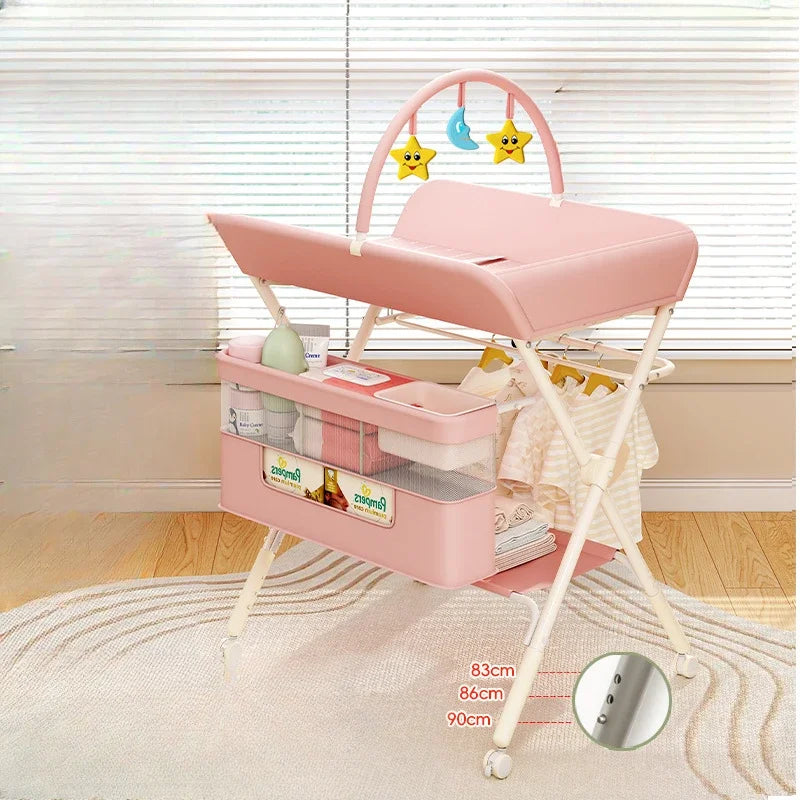 Baby Multifunctional Nursing Table, Foldable Diaper Table, Baby Bathing and Touching Table, Newborn Baby Diaper Changing Table